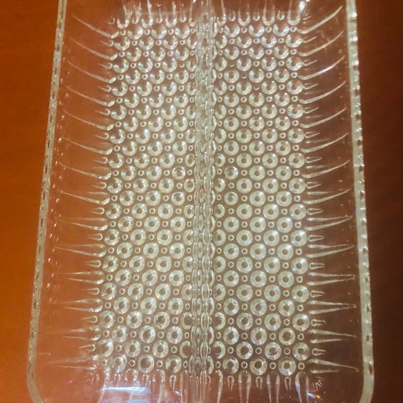 Vintage Crystal Divided Serving Plate 10”X 5 1/2” - Picture 5 of 5